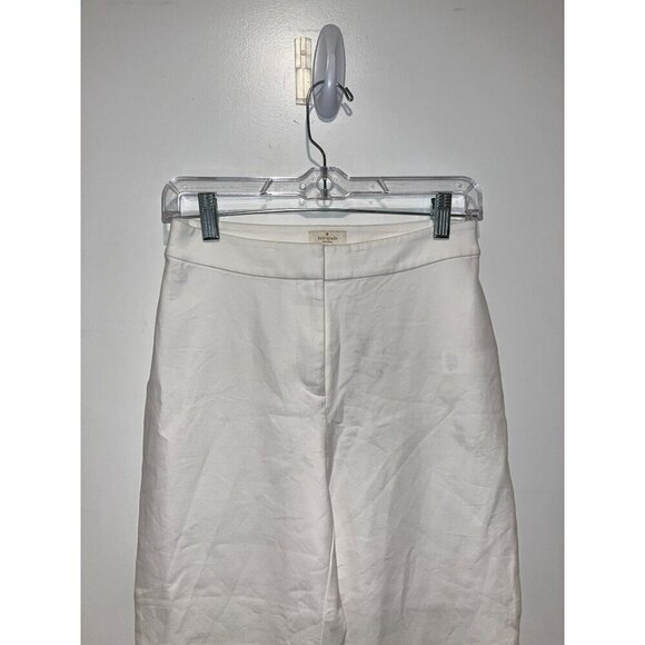 Kate Spade High Waist Straight Leg Womens White Cotton Pants Size 0 - Picture 2 of 10
